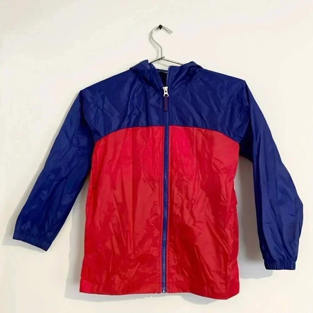 Land’s End S 8T red & blue new windbreaker rip stop like BAGGU material